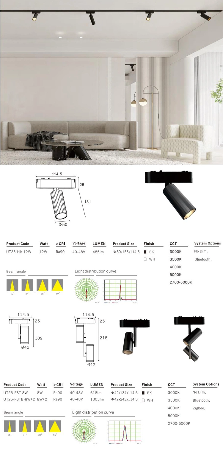 Commercial Lighting Spotlight Magnetic LED Light System with Ultra-Thin Magnetic Track Rail