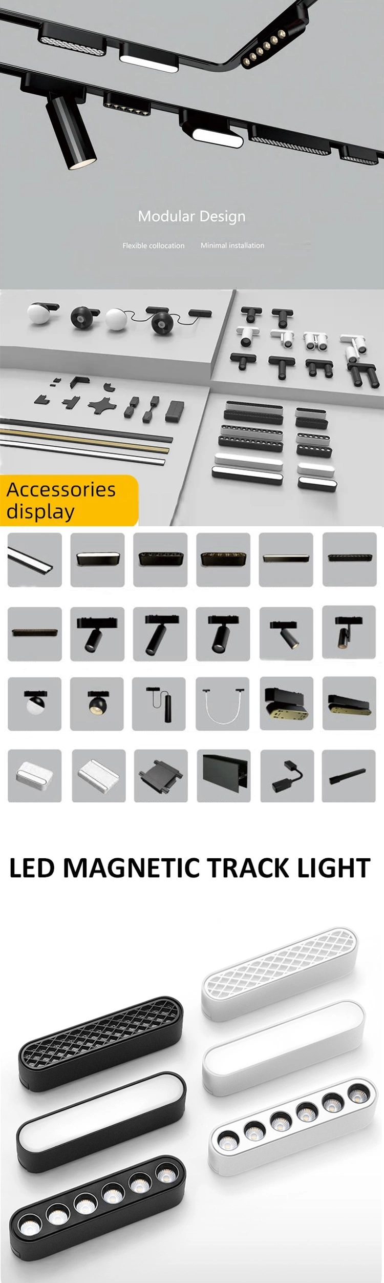 Commercial Lighting Spotlight Magnetic LED Light System with Ultra-Thin Magnetic Track Rail